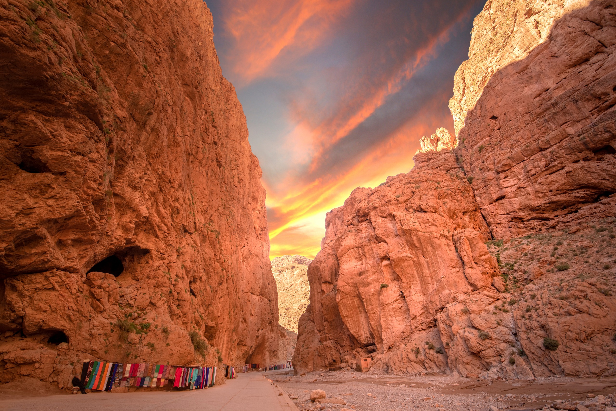 Todra Gorge dramatic canyon with towering rock walls in Morocco