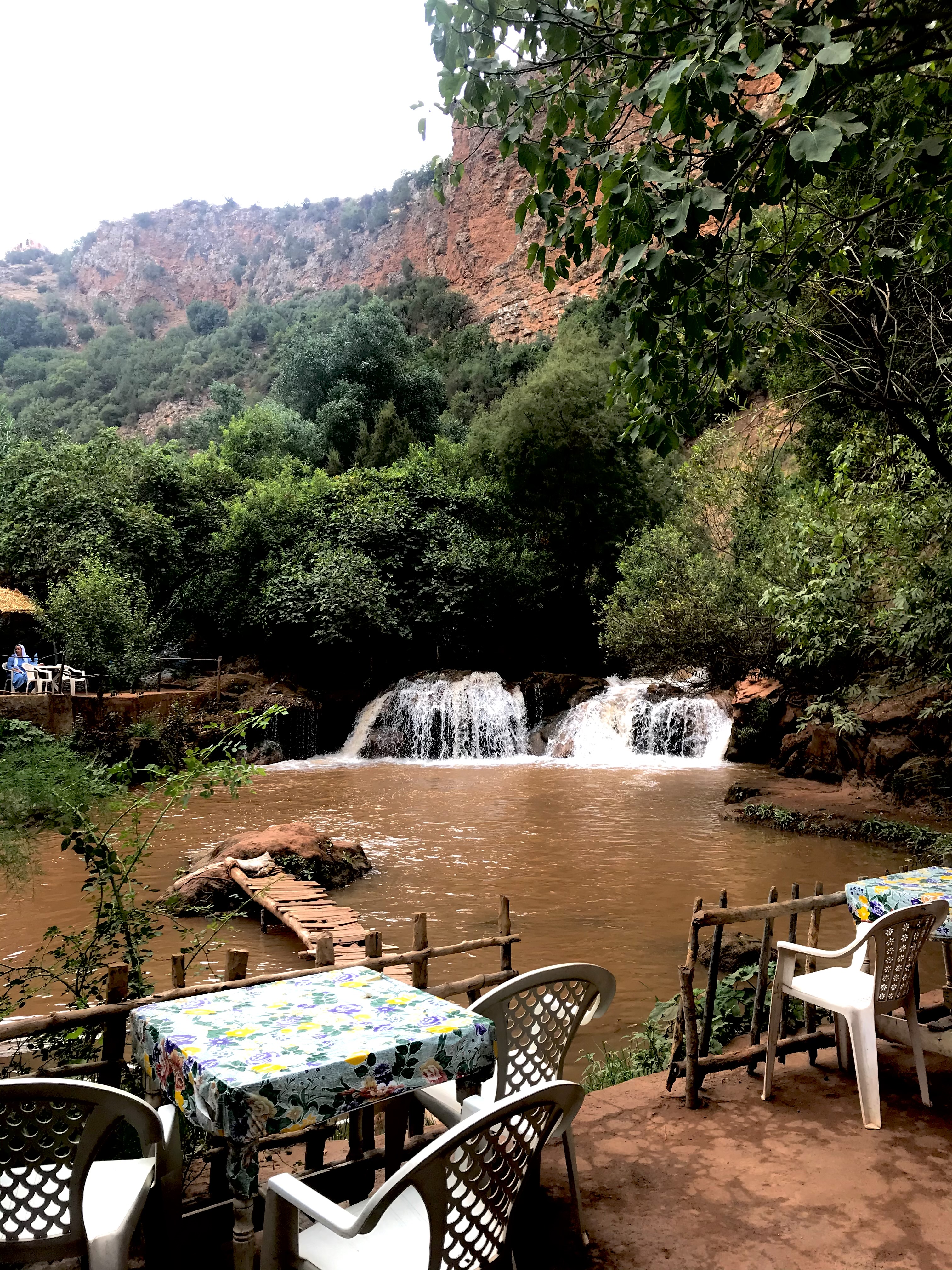 Traditional Berber mills and terraced gardens at Ouzoud Valley