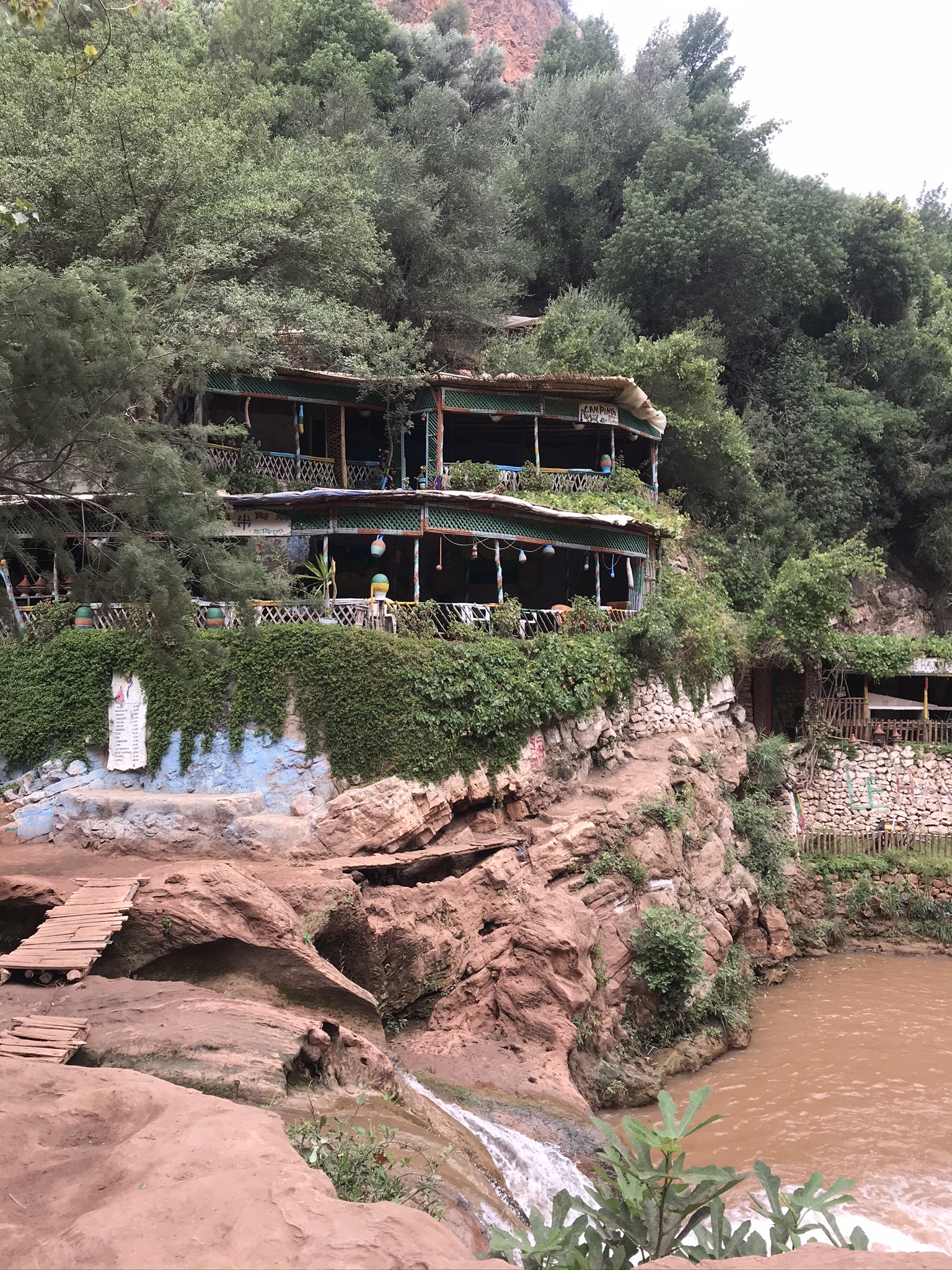 Boat rides at the bottom of Ouzoud waterfalls with scenic views